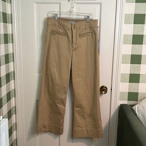 NWT Draper James Wide Leg Khaki Trousers Size 14